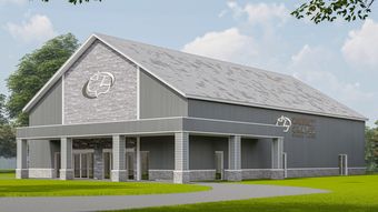Gable end and long elevation — rendering