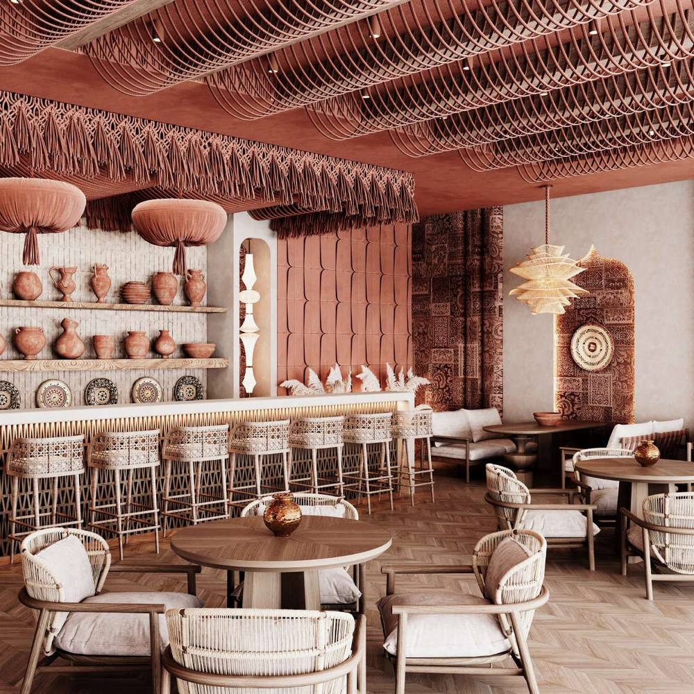 Dry bar and casual dining — interior design concept for OKC-202