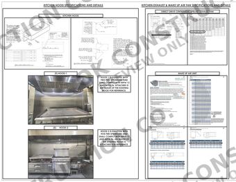 Kitchen hood and equipment data