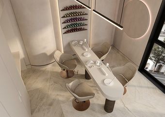 Nail station with dust collection