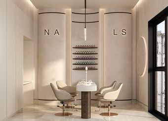 Nail bar and polish wall