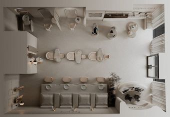 Pedicure area from above